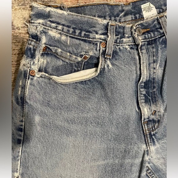 1999 Levi’s 32x32 505 Straight Leg Men’s Jeans Distressed Broken-in Y2K - Picture 4 of 12